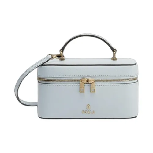 Furla Кожа Портативный Одно плечо Через плечо Косметичка Мини Женская Серо-синяя