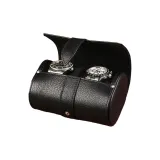 2 слота для часов [Черный топ из крупнозернистой текстуры коровьей кожи + Черный ультра-мягкий микрофибра]