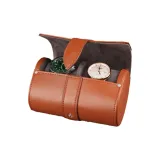 2 слота для часов [Коричневая кожа из микрофибры + Серая микрофибра]