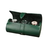 3 слота для часов [Зеленая кожа коровы с лицевой стороной + Зеленая микрофибра]