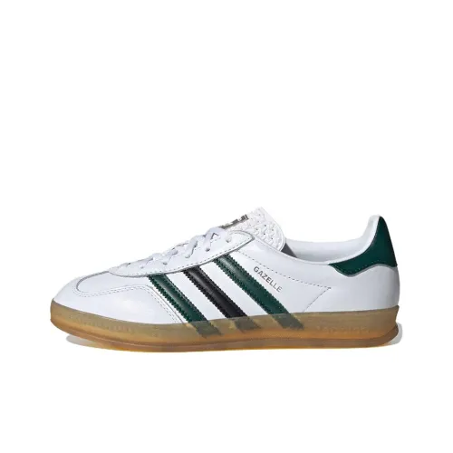 Adidas Originals Gazelle Abrasion Resistant Низкие Кроссовки для скейтбординга Женские Белые Зеленые Черные