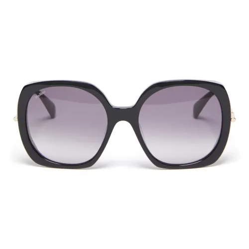 MaxMara Металл Ацетат Квадратные Солнцезащитные Очки Унисекс Черные