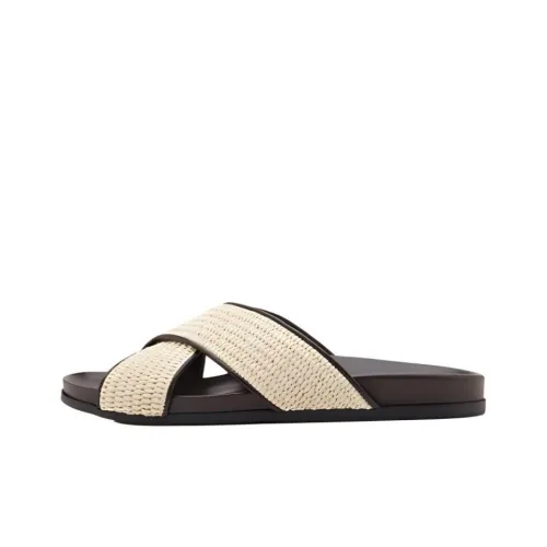MANOLO BLAHNIK Быстросохнущие шлепанцы Мужские Коричневый Белый