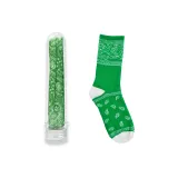 Темно-зеленая основа с белым драконом, узор с фруктами, цветочный дизайн, шнурки + 1 комплект из темно-зеленых пейсли носков