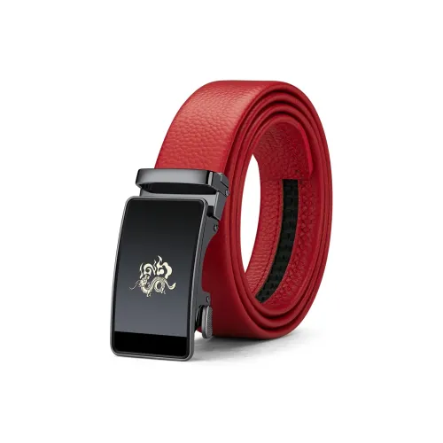 WilliamPOLO Ремни из натуральной коровьей кожи мужской с металлической пряжкой полный красный ремешок ширина 3,5 см