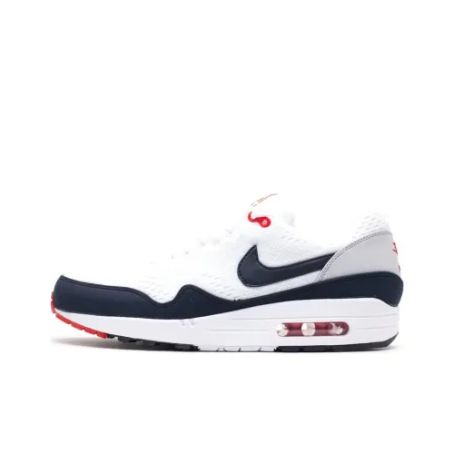 Nike Air Max 1 Low Топ Тренировочные Беговые Кроссовки Унисекс Белый Синий