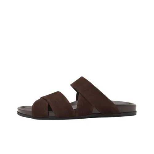 MANOLO BLAHNIK Шлепанцы Мужские Темно-Коричневые