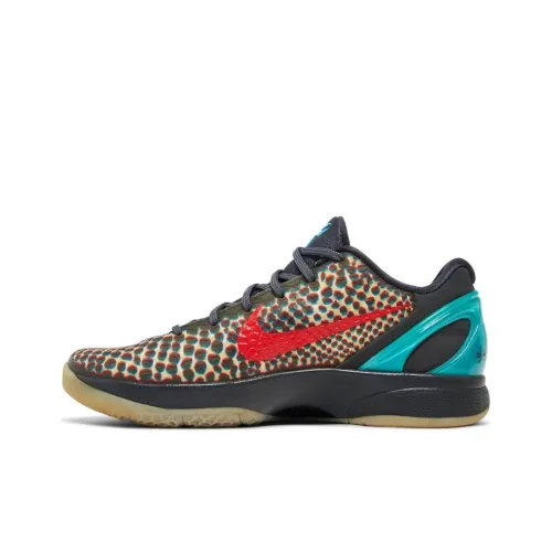 Nike Zoom Kobe 6 ASG Hollywood 3D Anti-Slip Легкий Низкий Топ Баскетбольные Кроссовки для Игры Мужской Синий Черный Красный