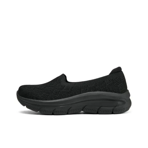 Skechers Modern D'Lu Аbrasion Resistant Дышащий Балансированный Легкий Низкий Топ Повседневная Обувь Женская Черный