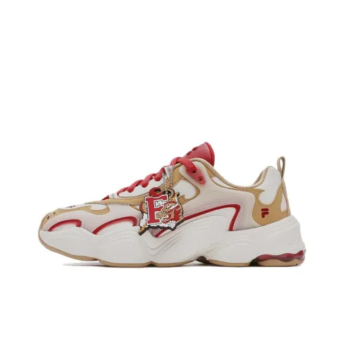 FILA FUSION Год Змеи CNY серия Повседневный Низкий Топ Желтый Белый Женский