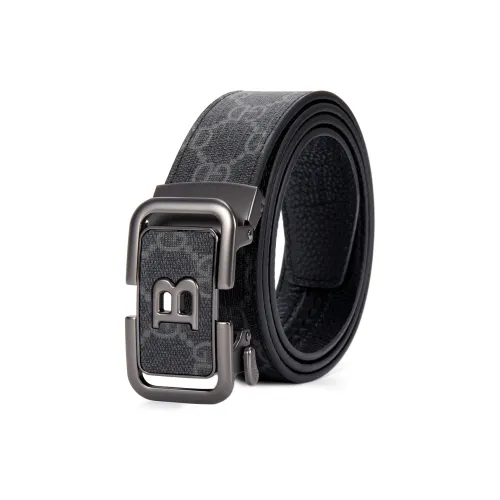 FORTEI Ремень из коровьей кожи Мужской Черный Ширина 3,2 см Набор в подарочной коробке