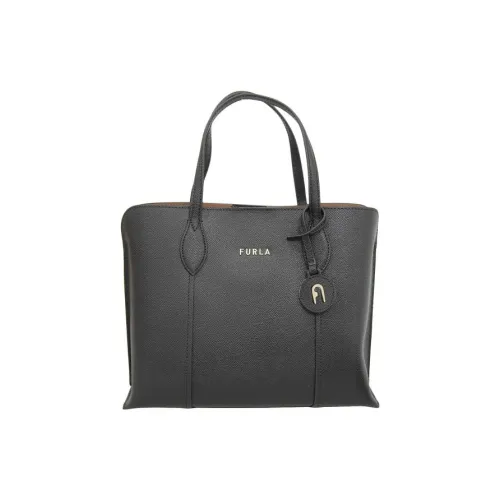 Furla Vittoria Кожа Тоут Сумка Сумка для покупок Сумка на плечо Сумка среднего размера Женская Черная