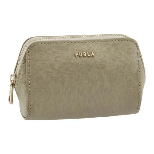 Furla Тисненая Телячья Кожа Клатч Маленький Унисекс Бежевый Серый