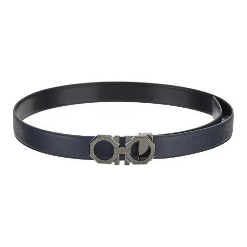 FERRAGAMO Кожаные ремни Мужской Черный+Синий