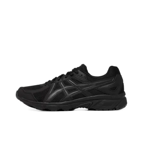 Asics Jog 100 T Устойчивый к истиранию Дышащий Низкий Топ Гель Беговые кроссовки Мужские Тройной Черный
