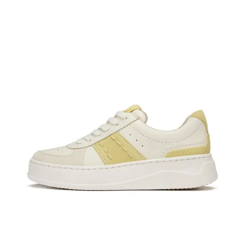 Clarks Lightweight Series Скейтборд Кроссовки Низкие Топ Желтый/Белый 261767894 Женские