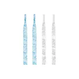 3M Светоотражающий Белый Пейсли + Небесно-голубой Макарон Пейсли Шнурки, 1 пара в комплекте