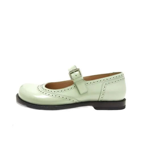 LOEWE Campo Платформа Туфли Мэри Джейн Женские Зеленые