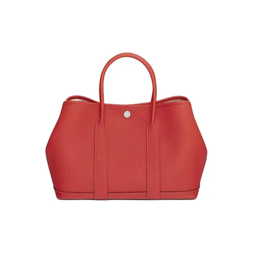 HERMES Garden Party Negonda Телячья кожа Садовая сумка Женская 9M Sanguine Ярко-красный
