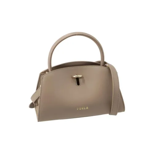 Furla Телячья кожа Сумка через плечо Сумка Мини Женская Серо-бежевая