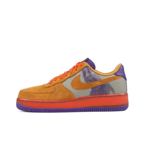 Nike Air FORCE 1 Slip-on Устойчивый к истиранию Низкий Топ Скейтбординг Кроссовки Унисекс Оранжевый Серый