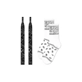 Рекомендуемый размер 2, черный, основа, пейсли, шнурки + белые, пейсли, носки, 1 упаковка