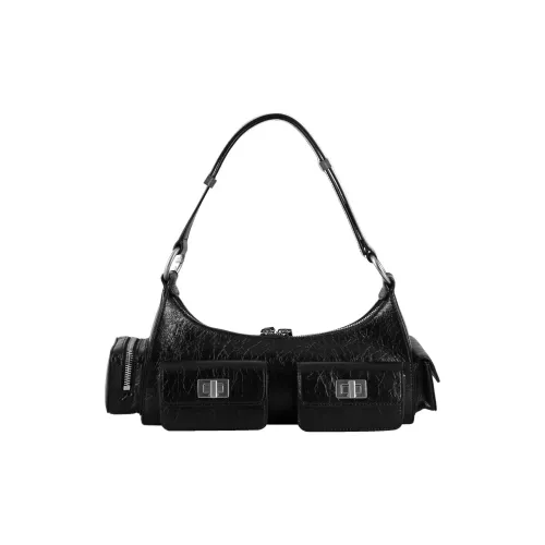 APEDE MOD Сумка из лягушачьей кожи байкерская сумка через плечо женская черная