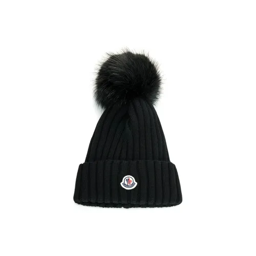 Moncler Ультра-теплые шапки из шерсти Черные Женские