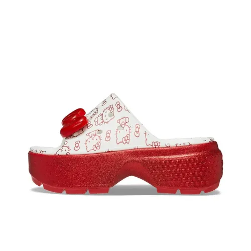 Hello Kitty x Crocs Stomp Слипоны Женские Белые Красные