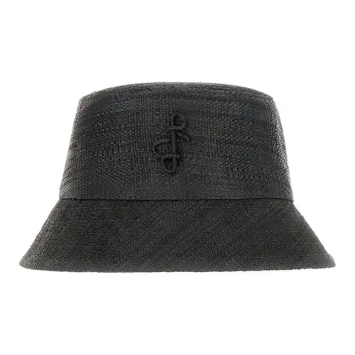 RUSLAN BAGINSKIY Солома Cotton Bucket Hats Женские Черный