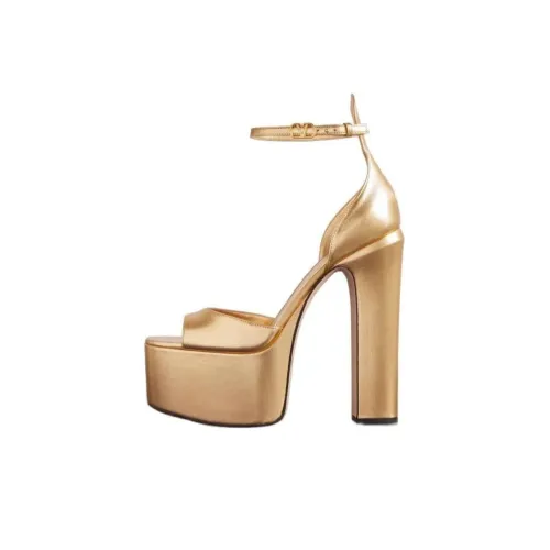 Valentino Коричневый Go Garavani one Ремень Сандалии Женские Золотой