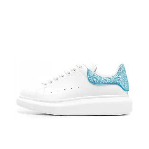 Alexander McQueen Oversized Sneaker Low Топ Стильные Скейтбординги Женские Белые Синие