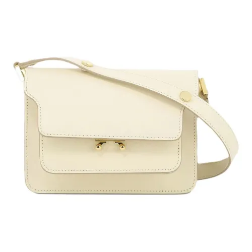 MARNI Основная часть Кожа Портативный Crossbody Сумка Сумка через плечо Женская Бежевая