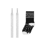 Белый подкладочная ткань, серебряный пейсли + черный пейсли, носки, 1 пара в комплекте