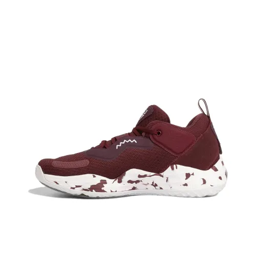 Adidas Donovan Mitchell Амортизация Износостойкий MID Топ Баскетбольные кроссовки Унисекс Красный