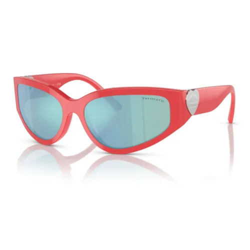 TIFFANY CO. Металл Ацетил Кошачий глаз Солнцезащитные очки Унисекс Красный
