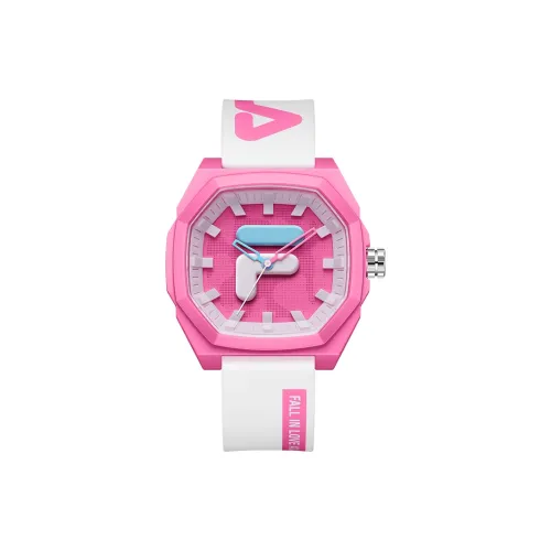 FILA Наручные часы Кварцевый механизм Силиконовый ремешок 46,5 мм Розовый циферблат Унисекс Пара Коробка