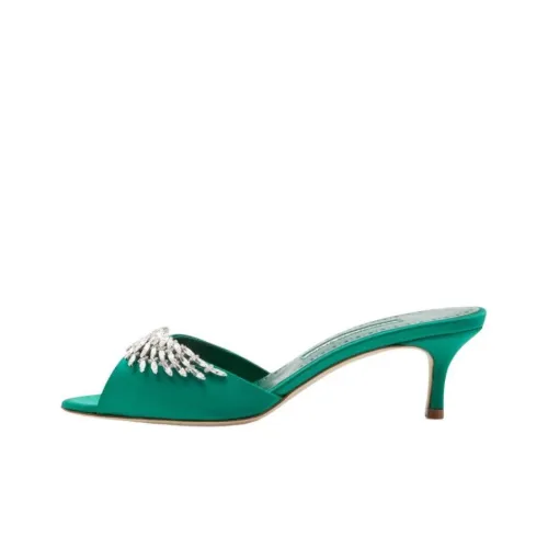MANOLO BLAHNIK Слипоны Зеленые Женские
