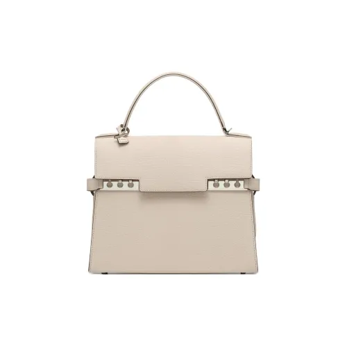 Delvau Tempête Crispy Голень с рельефом Телячья кожа Сумка через плечо Сумка среднего размера Женская Кунжут