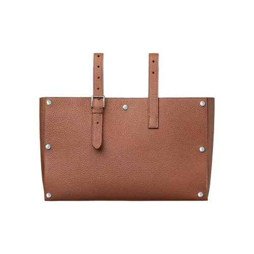 HERMES Clemence Bullock Кожа Тоут Сумка Сумка для покупок Сумка Женская Коричневая