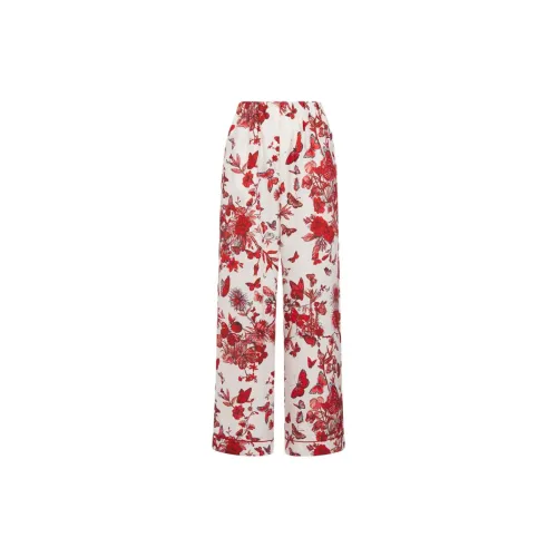DIOR Пижамные штаны Женские Красный Белый