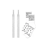 Белый подкладочная ткань, серебряный пейсли + белый пейсли, носки, 1 упаковка комплект