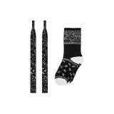 Рекомендуемый размер 2, черный, основа, пейсли, шнурки + 1 упаковка, черные пейсли, носки