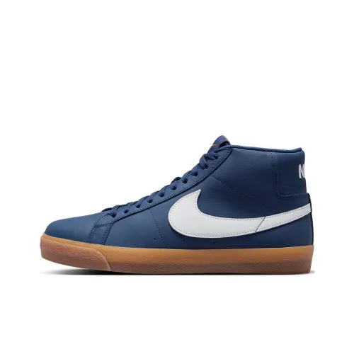 Nike SB Zoom Blazer MID Slip-Resistant Shock Absorbers MID Топ Скейтборд Кроссовки Мужские Blue
