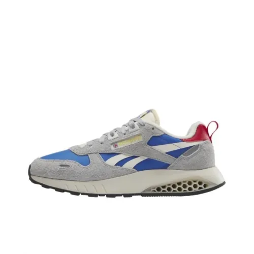Reebok совместный Classic Leather HEXALITE Амортизация Низкий Топ Беговые кроссовки Унисекс Серый Синий