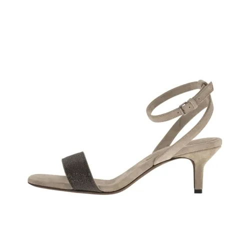 BRUNELLO CUCINELLI One Ремешок Сандалии 6 см Женские Серый