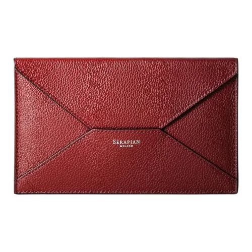 Serapian Falling Цветочный дизайн Телячья кожа Конверт Клатч Женские Бургунди