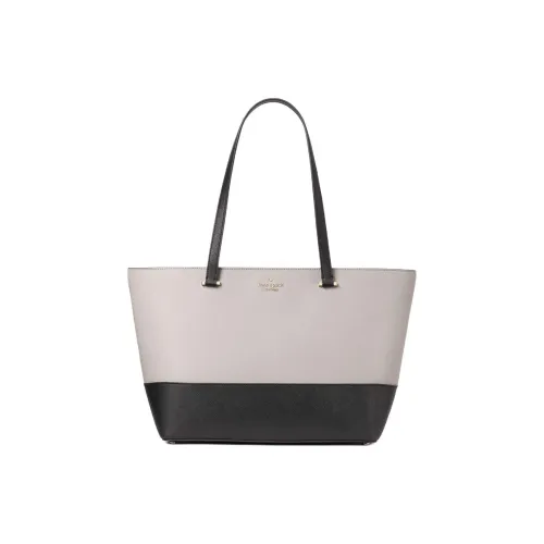 Kate Spade Кожа Тоут Сумка Сумка для покупок Сумка среднего размера Женская Черная и Серая