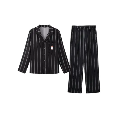 JINGYUN Черный [Мужской Пингвин] Мужской Пижамный Комплект