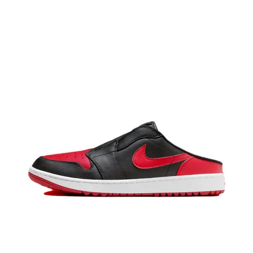 Jordan Air Jordan 1 Скейтборд Кроссовки Низкие Черные Красные Унисекс